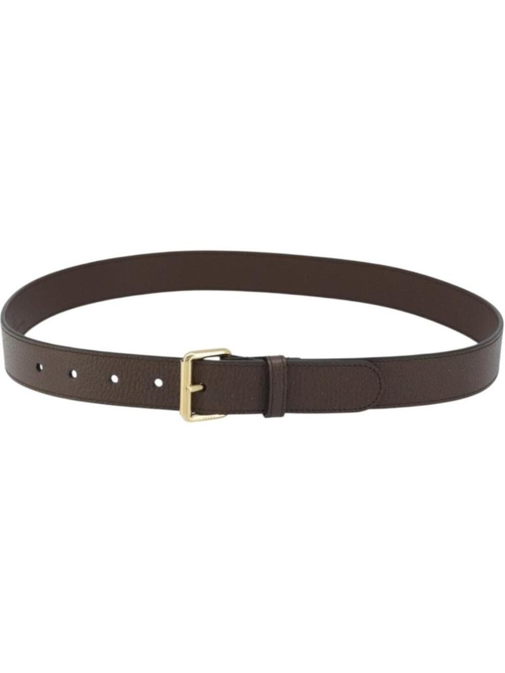 GUCCI Belt Leather 38.6" Brown Gold